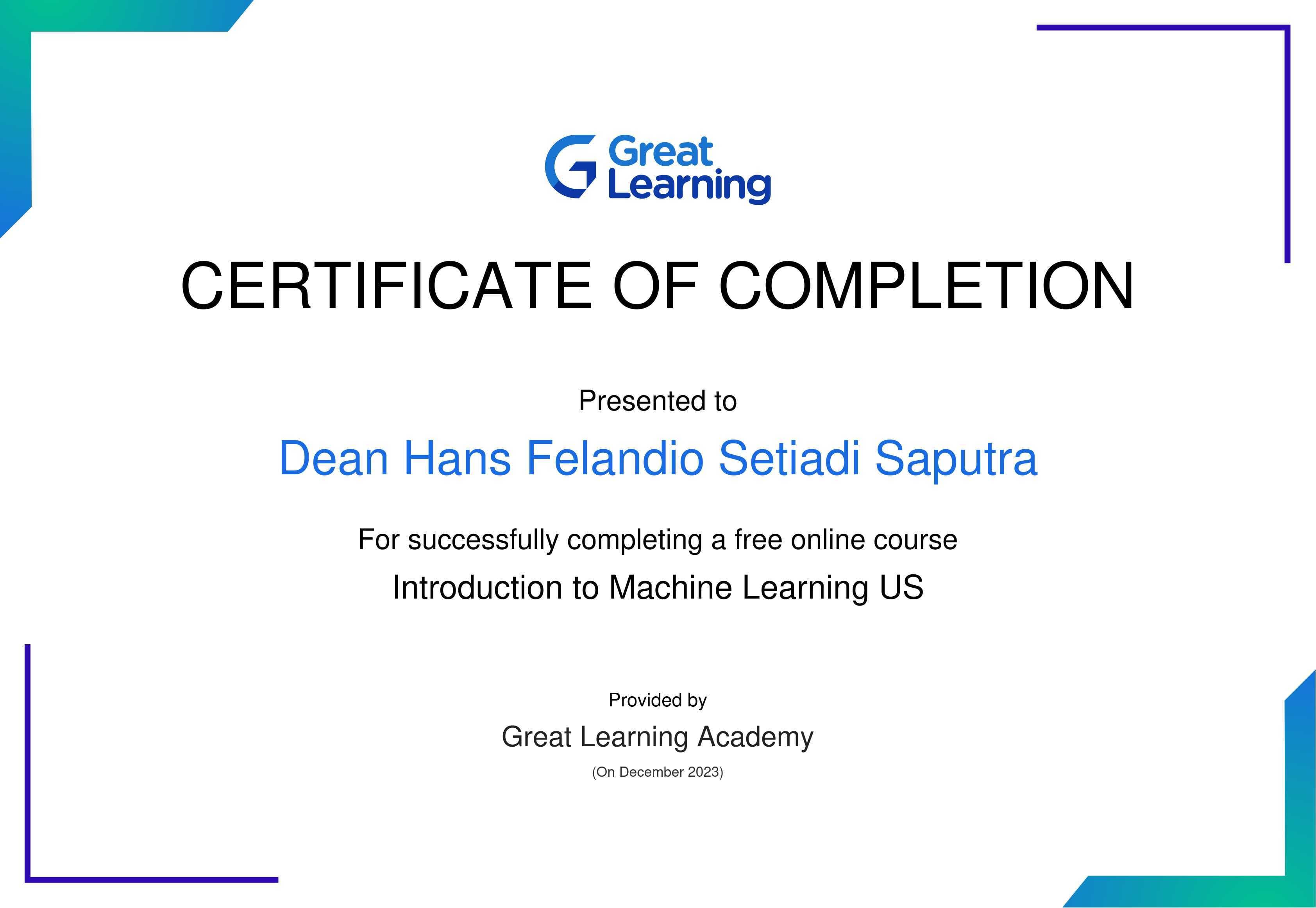 Introduction to Machine Learning US